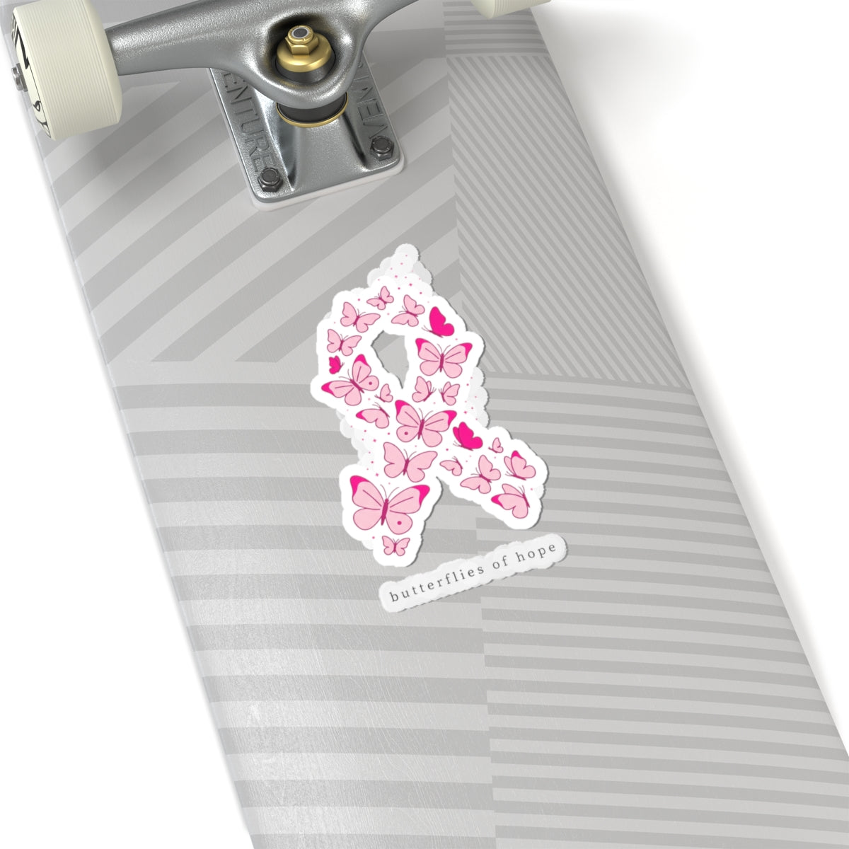 Butterflies of Hope Ribbon Kiss-Cut Stickers | Breast Cancer Awareness, Pink Ribbon