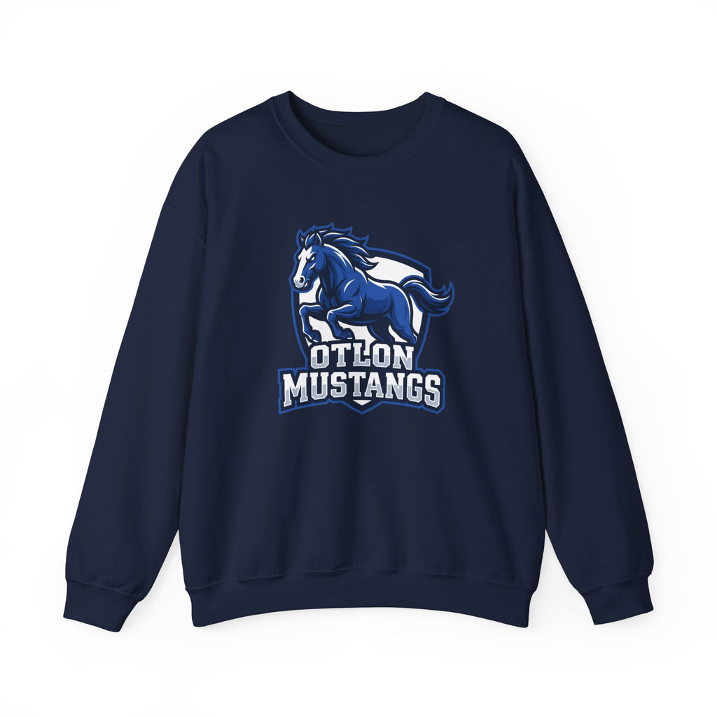 Otton Mustangs Crewneck Sweatshirt — Blue Mustang School Mascot Pullover