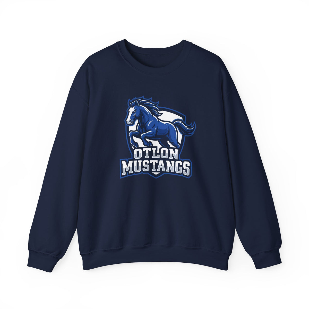 Otton Mustangs Crewneck Sweatshirt — Blue Mustang School Mascot Pullover