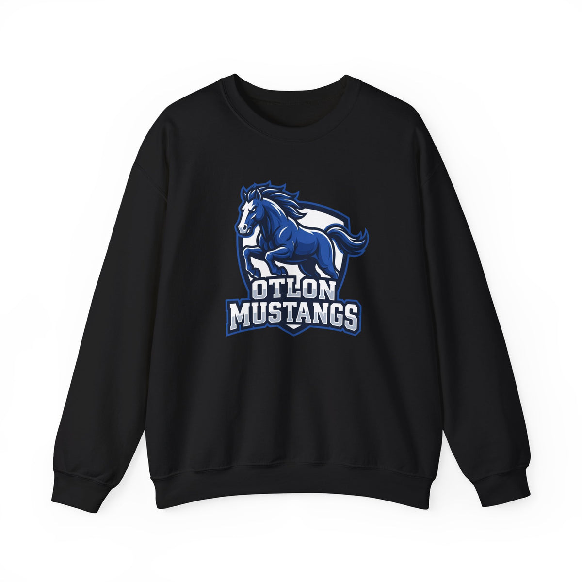 Otton Mustangs Crewneck Sweatshirt — Blue Mustang School Mascot Pullover