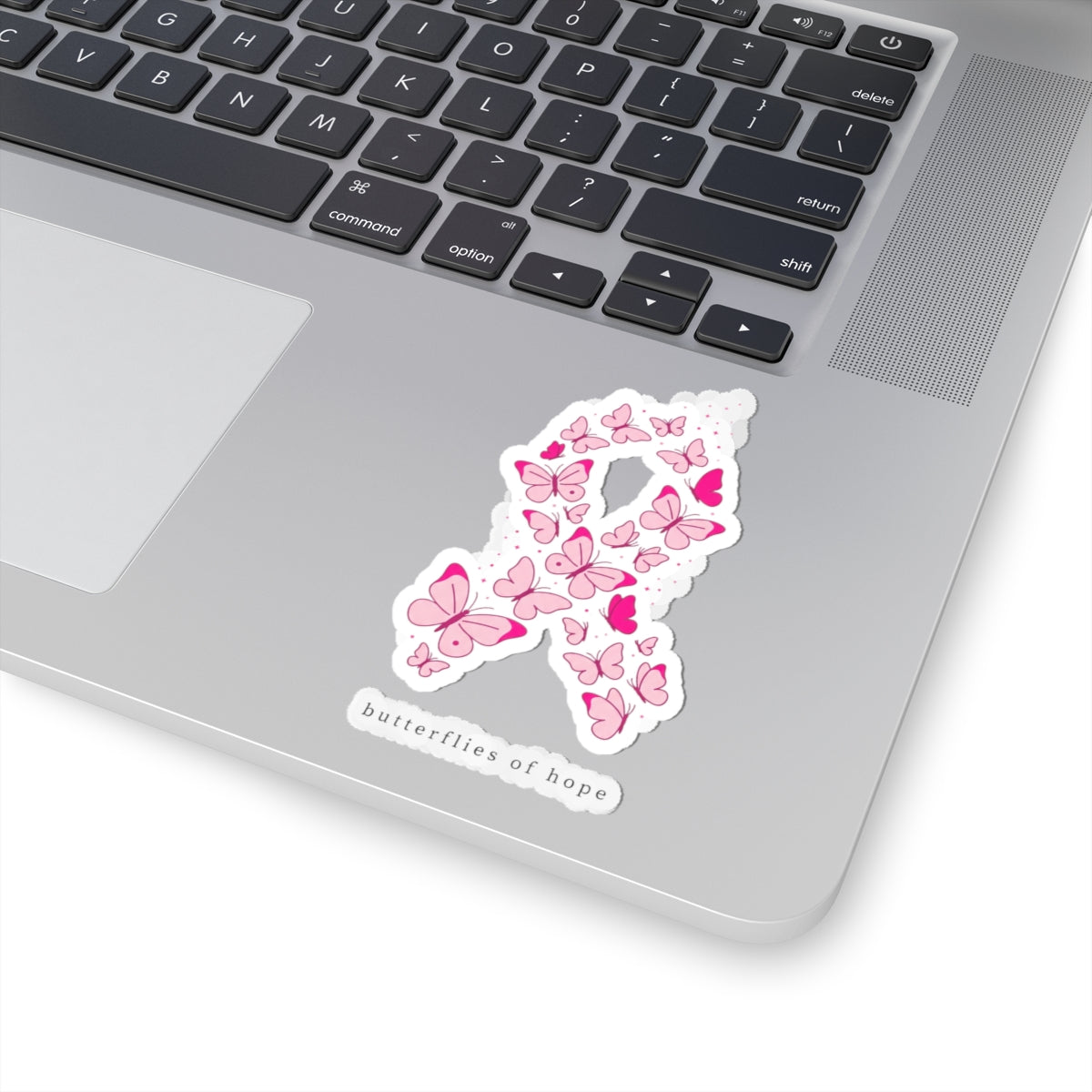 Butterflies of Hope Ribbon Kiss-Cut Stickers | Breast Cancer Awareness, Pink Ribbon
