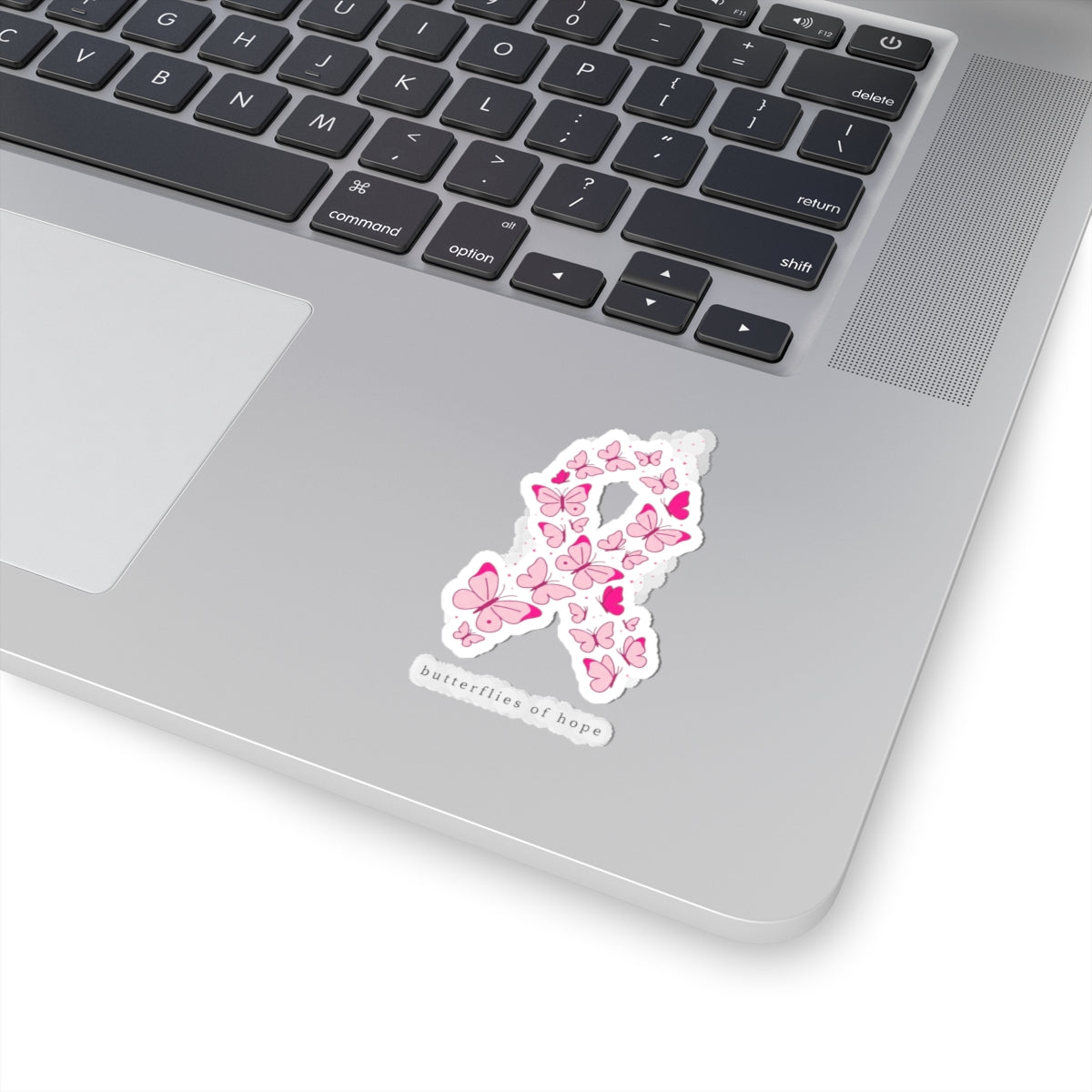 Butterflies of Hope Ribbon Kiss-Cut Stickers | Breast Cancer Awareness, Pink Ribbon