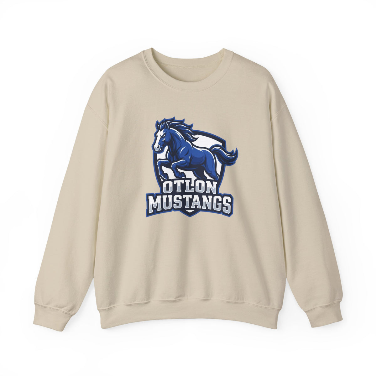 Otton Mustangs Crewneck Sweatshirt — Blue Mustang School Mascot Pullover