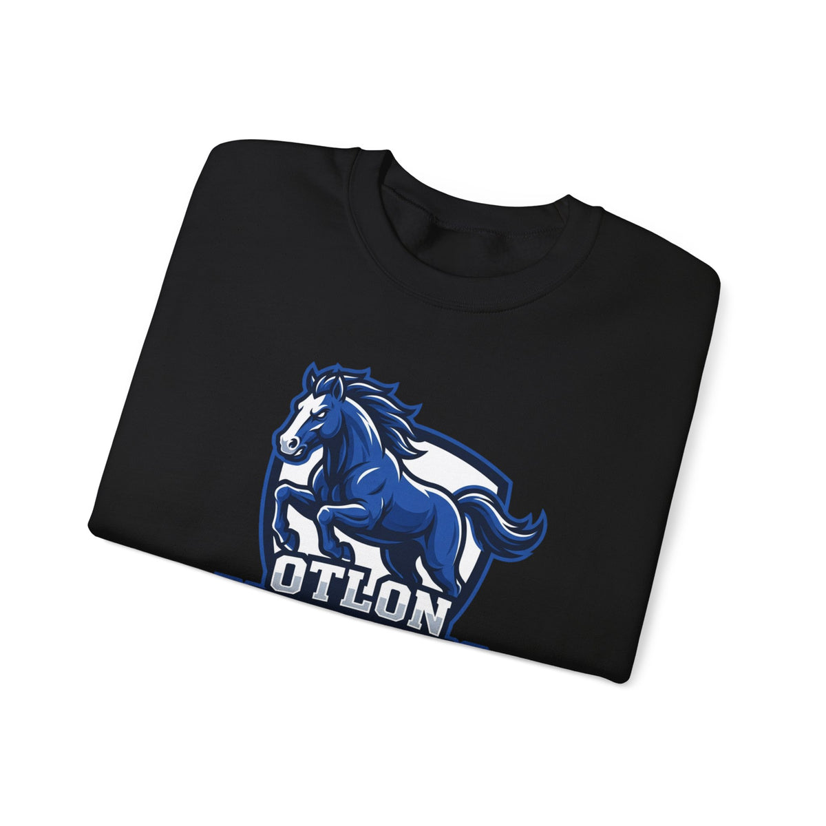 Otton Mustangs Crewneck Sweatshirt — Blue Mustang School Mascot Pullover