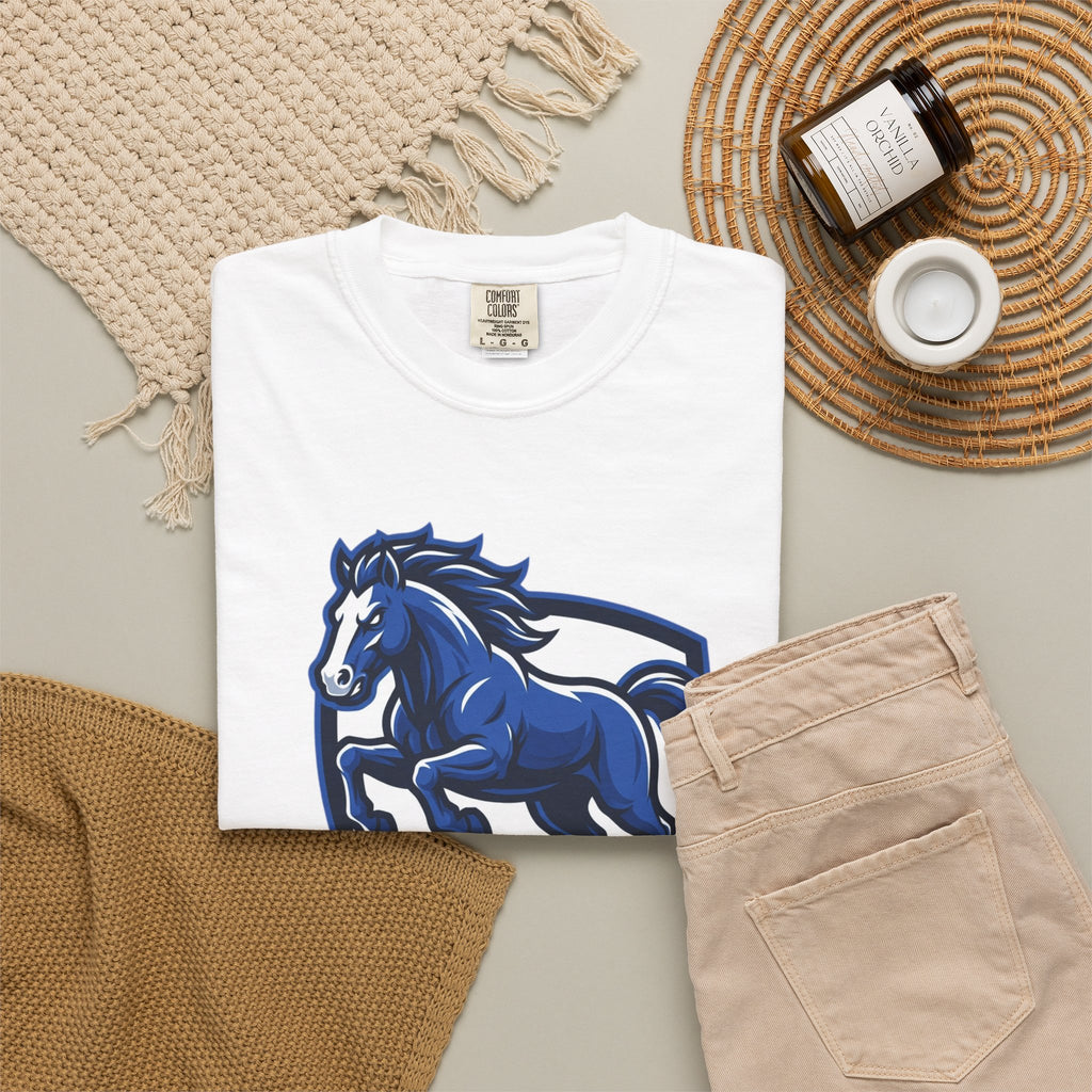Mustangs T-Shirt — Blue Mustang School Spirit Tee