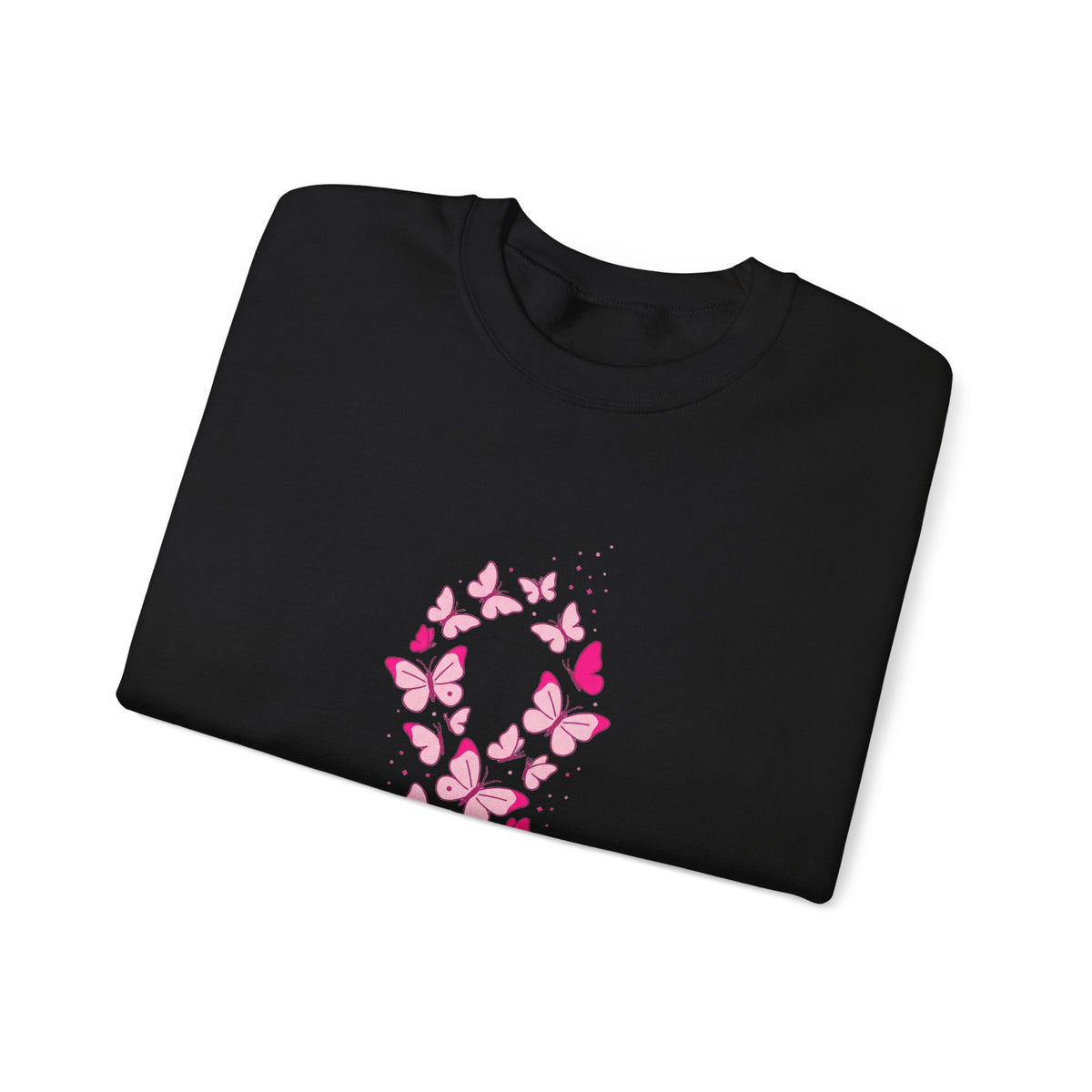 Pink Ribbon Butterfly Crewneck Sweatshirt | Breast Cancer Awareness