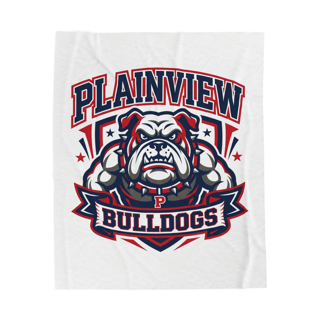 Plainview Bulldogs Velveteen Plush Blanket — Soft School Spirit Throw