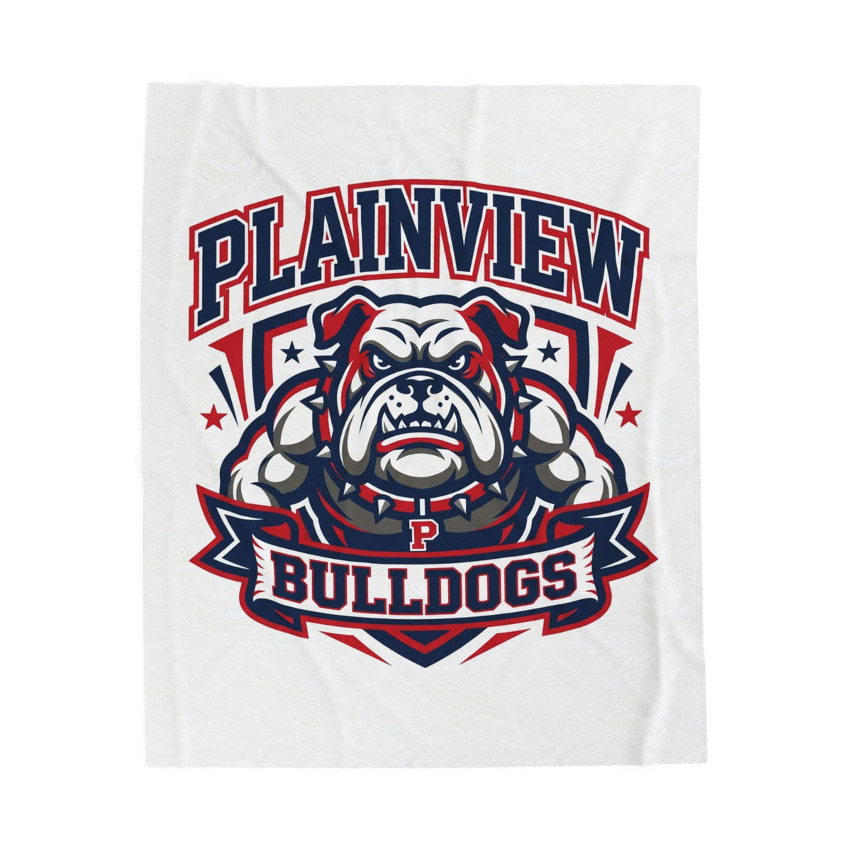 Plainview Bulldogs Velveteen Plush Blanket — Soft School Spirit Throw