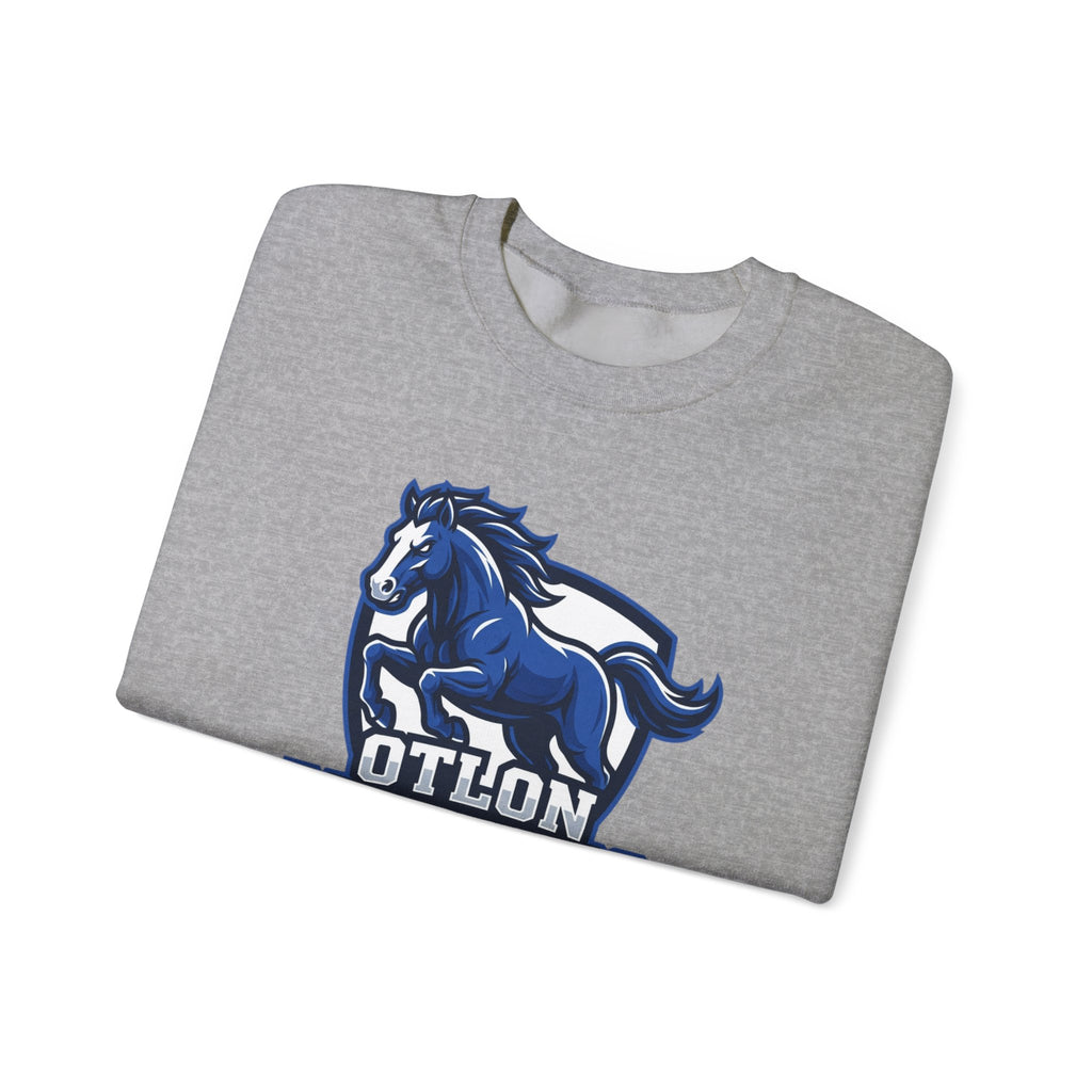 Otton Mustangs Crewneck Sweatshirt — Blue Mustang School Mascot Pullover
