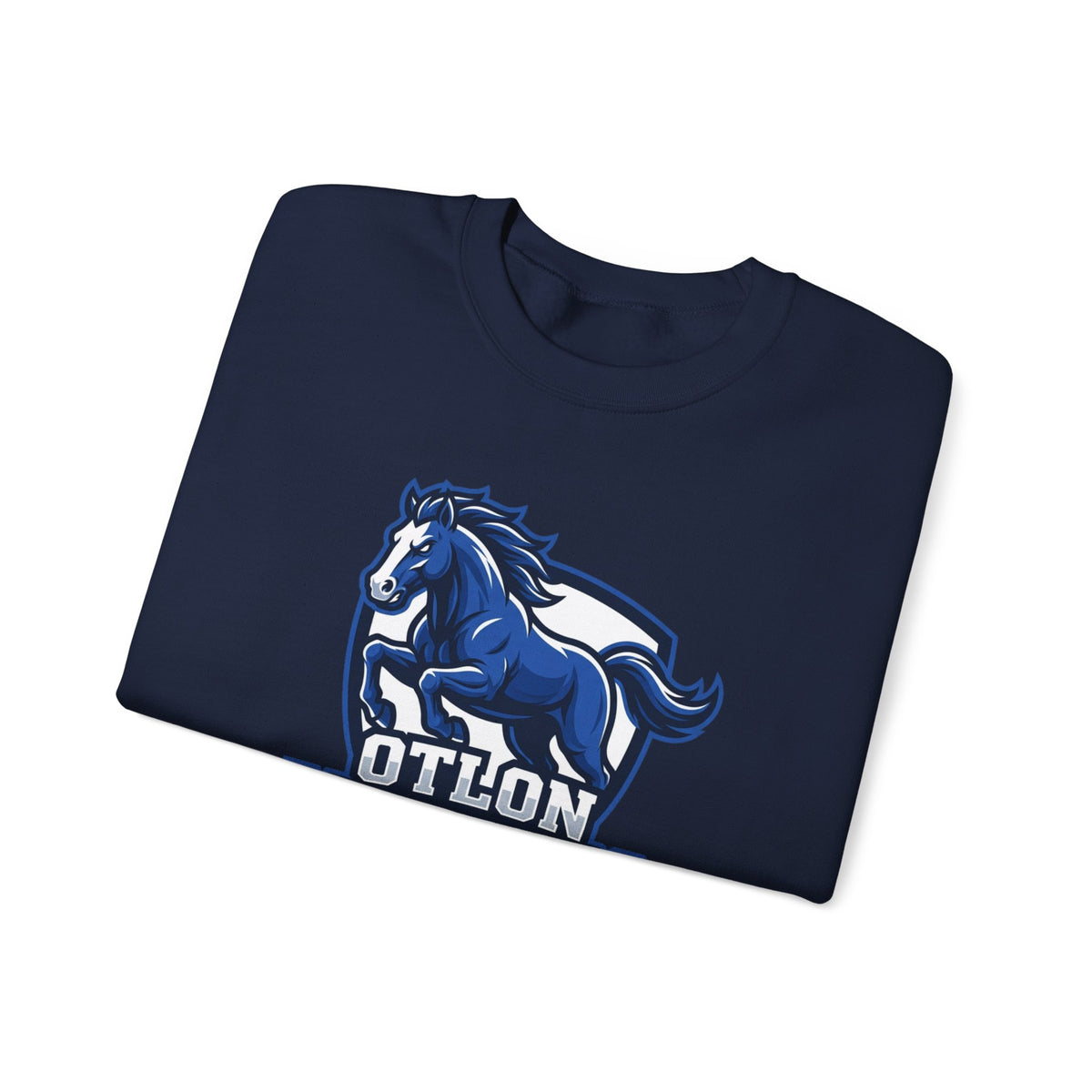 Otton Mustangs Crewneck Sweatshirt — Blue Mustang School Mascot Pullover