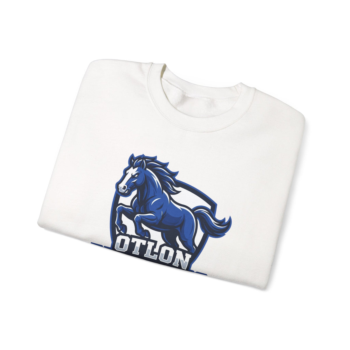 Otton Mustangs Crewneck Sweatshirt — Blue Mustang School Mascot Pullover