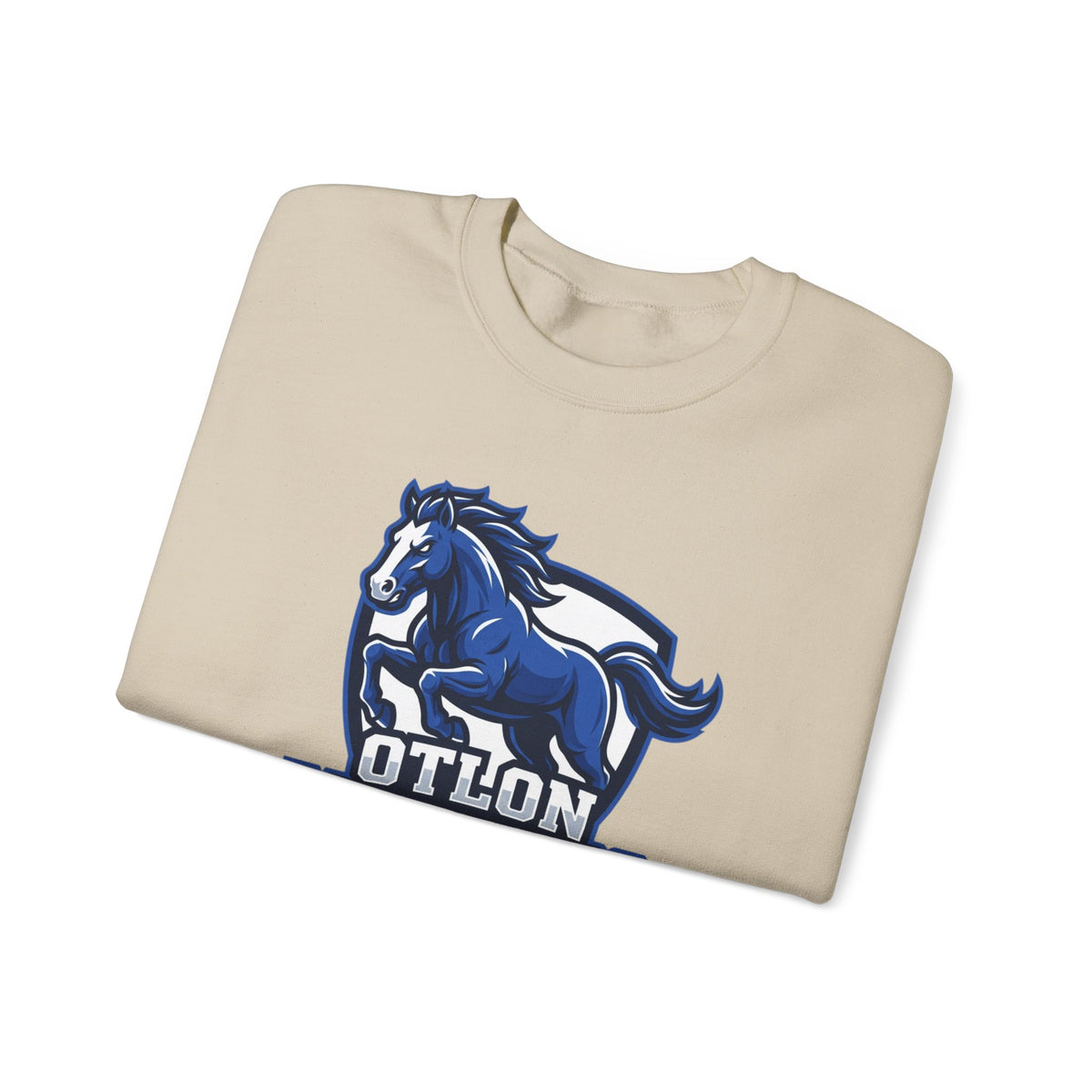 Otton Mustangs Crewneck Sweatshirt — Blue Mustang School Mascot Pullover