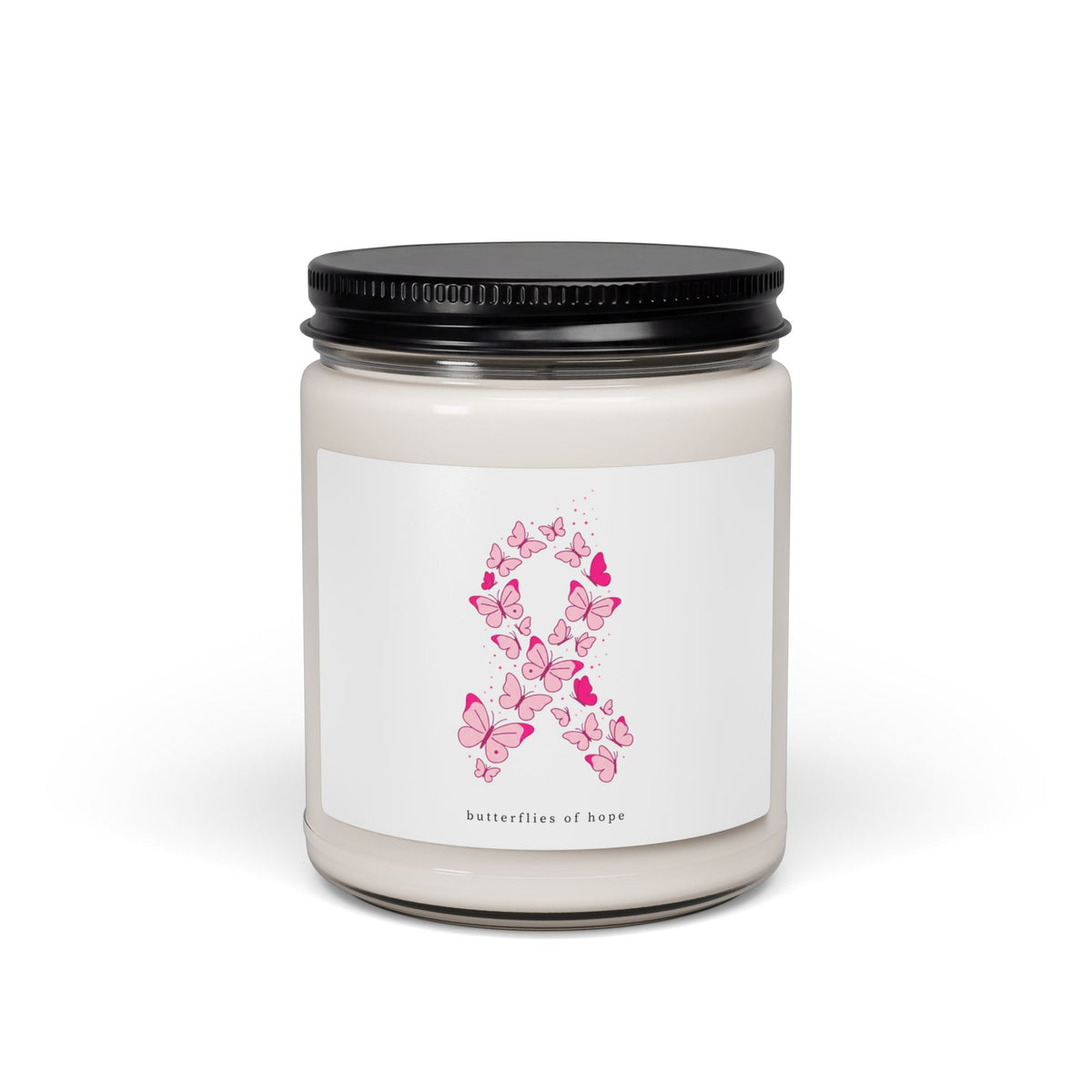 Pink Ribbon Butterflies Soy Candle | Breast Cancer Awareness, Fundraiser