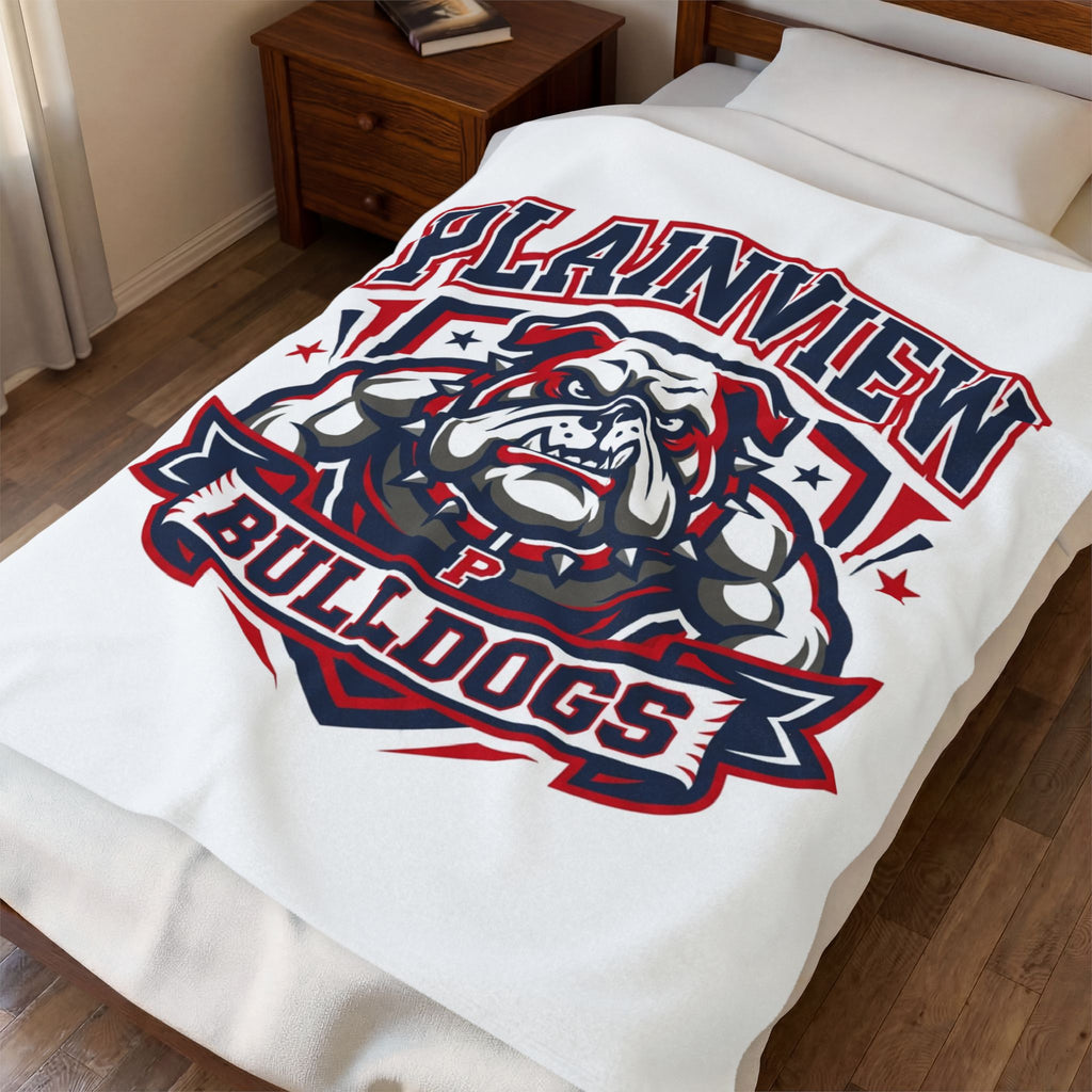 Plainview Bulldogs Velveteen Plush Blanket — Soft School Spirit Throw