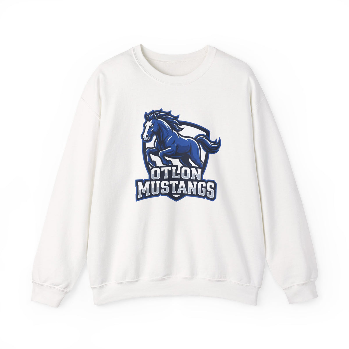 Otton Mustangs Crewneck Sweatshirt — Blue Mustang School Mascot Pullover